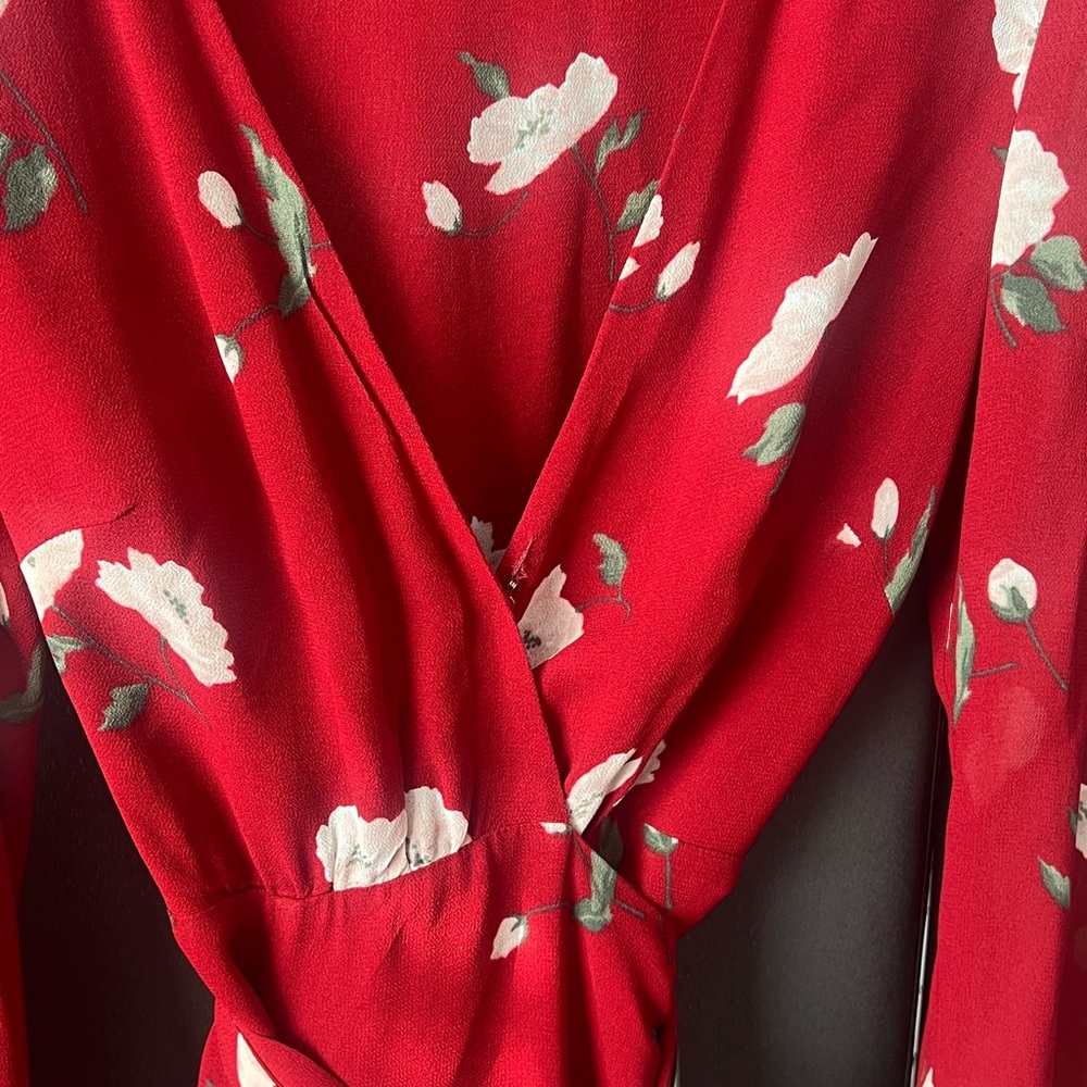 Reformation Red Floral Dress - Picture 4 of 7